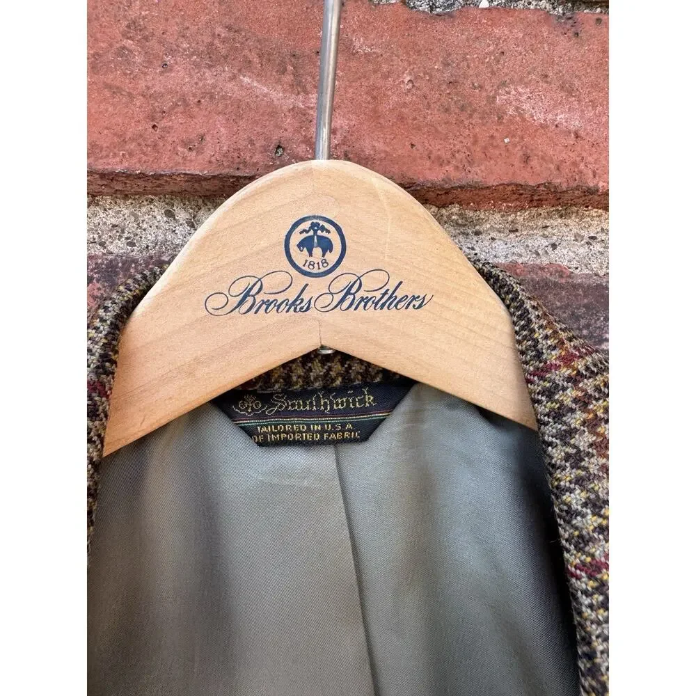 Southwick Men's 40T Brown Glen Plaid Wool Sport Coat Blazer